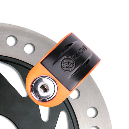 Zabezpieczenie Disc Lock z Alarmem ZOVII ZT6 - Fluo Orange