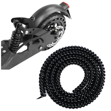 Spiralna Osłona Kabli do Hulajnogi Elektrycznej - Czarny Połysk