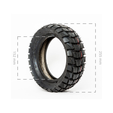 ZESTAW Opona 10x3 (255x80) + Dętka 10x2.50" Zakrzywionym Wentylem 90/45 do KuKirin G3 PRO