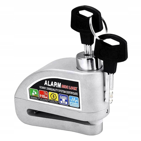 Blokada zabezpieczenie z alarmem DISC LOCK do Xiaomi M365 / 1S / Essential - SREBRNY