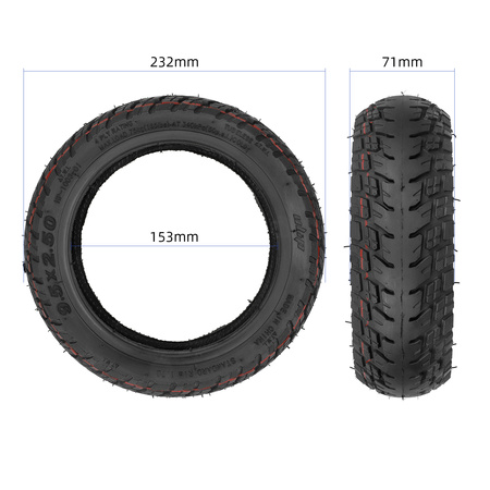 Opona pneumatyczna ULIP 9.5x2.50-6" tubeless + wentyl do NIU KQI3 Pro