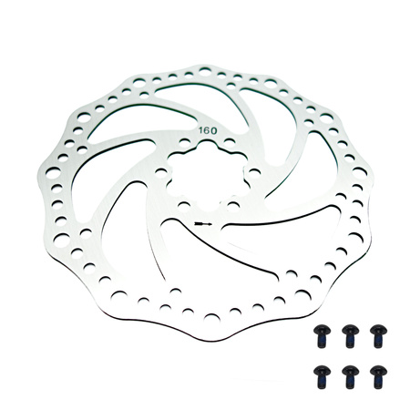 Tarcza Hamulcowa 160 mm 6 Otwórów + Śruby do Hulajnogi Elektrycznej