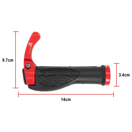 Gripy (chwyty) z rogami - black/red