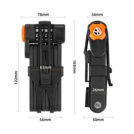 Składane Zabezpieczenie Antykradzieżowe z Kodem do Hulajnogi Elektrycznej