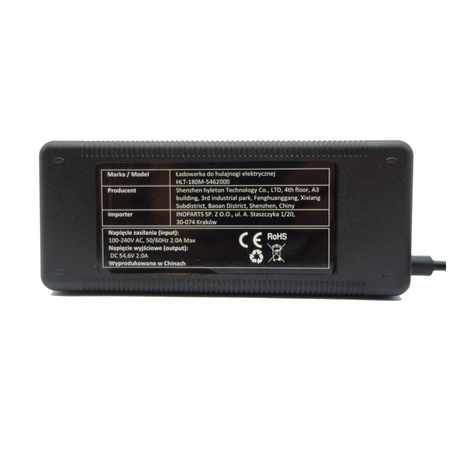 Ładowarka Zasilacz 54,6V 2A do Kugoo KuKirin G2 PRO / G2 MAX / Xiaomi M365 PRO i PRO 2