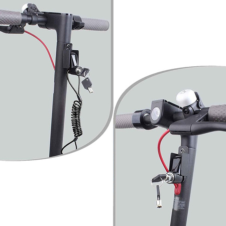 Zabezpieczenie antykradzieżowe z czarną linką do Xiaomi M365 / PRO / PRO 2 / 1S / Essential - CZARNY