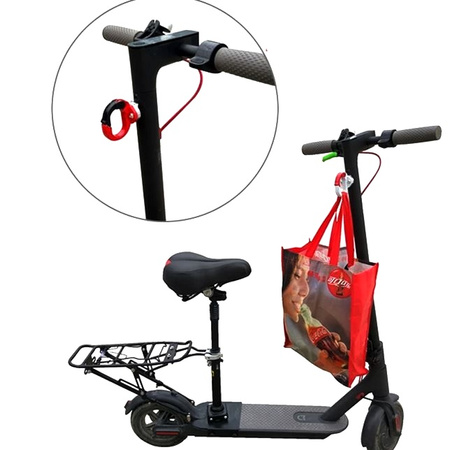 Zamykany metalowy hak na zakupy do Xiaomi M365 / PRO / PRO 2 / 1S / Essential - CZERWONY