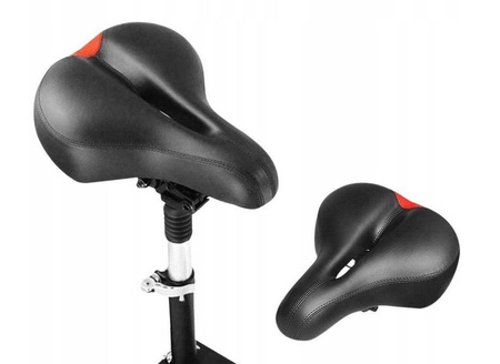 Amortyzowane siodełko do Xiaomi M365 / 1S / Essential / Mi 3 / Fiat 500 - Czarny, czerwony