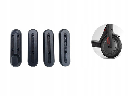 4x Pokrywa śrub SZARA + naklejki odblaskowe CZERWONE do Xiaomi M365 / PRO / PRO 2 / 1S / Essential