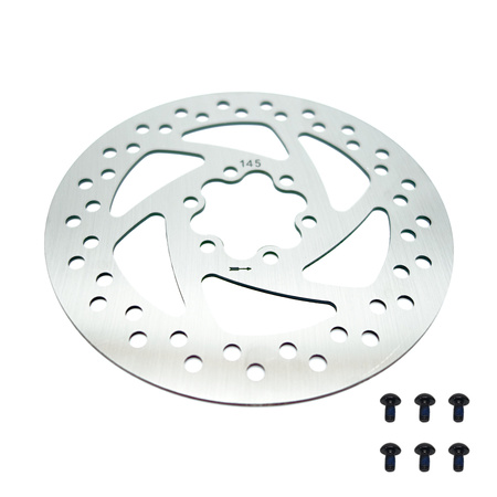 Tarcza hamulcowa 145 mm 6 otworów + śruby do hulajnogi Techlife X8 / Vsett 10+