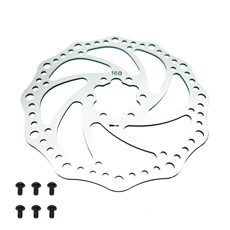 Tarcza Hamulcowa 160 mm 6 Otwórów + Śruby do Hulajnogi Elektrycznej