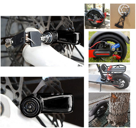 Zabezpieczenie antykradzieżowe z czarną linką do Xiaomi M365 / PRO / PRO 2 / 1S / Essential - CZARNY