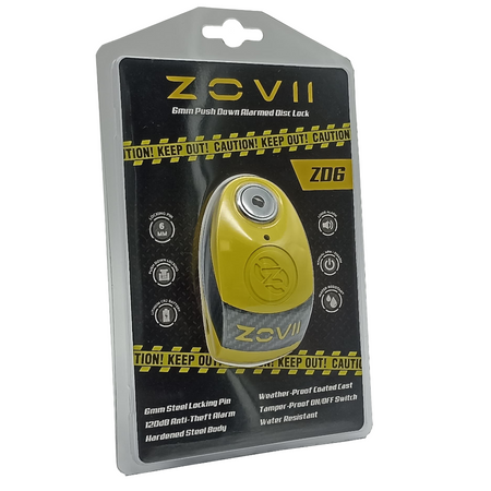 Zabezpieczenie Disc Lock z Alarmem ZOVII ZD6 - Yellow