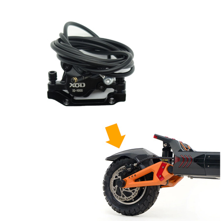 Zestaw Tylny hamulec hydrauliczny (zacisk+przewód) + Prawa hydrauliczna klamka hamulca do Kukirin G3 PRO