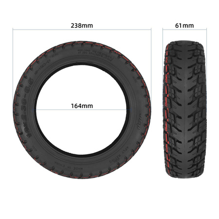 Opona 10x2.3-6.5 bezdętkowa terenowa do Xiaomi 4 Ultra / NIU KQi2 / KQi2 Pro / NAVEE S65
