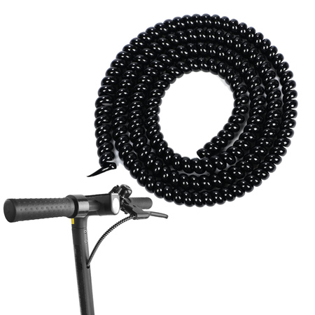 Spiralna Osłona Kabli do Hulajnogi Elektrycznej - Czarny Połysk