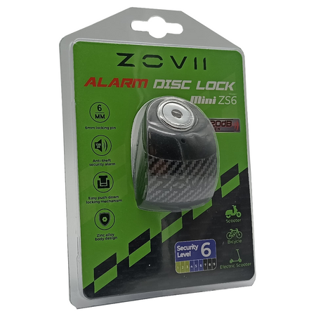 Zabezpieczenie Disc Lock z Alarmem ZOVII ZS6 - Black