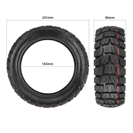 Opona Terenowa 80/55-6.5" + Dętka 10x2.5" Wentyl 90/90 do Hulajnogi Elektrycznej