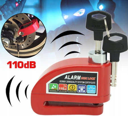 Blokada DISK LOCK Tarczy Hamulcowej Alarm do Xiaomi M365 / PRO / PRO 2 - Czerwony