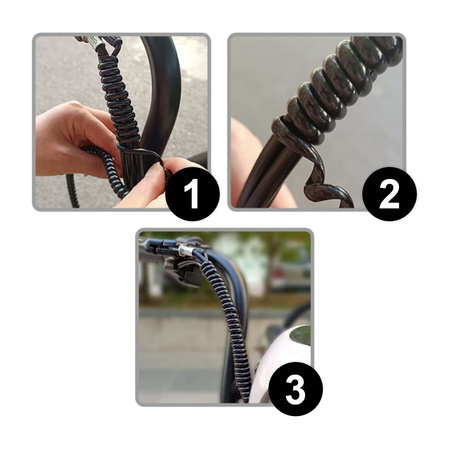 Spiralna Osłona Kabli do Hulajnogi Elektrycznej - Czarny Połysk