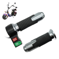 Manetka gazu z przyciskami + Lewy grip do skutera elektrycznego City Coco / Bili Coco / Velex - Srebrny