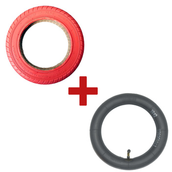 ZESTAW CZERWONA opona WANDA V1 10x2” + dętka z wentylem zakrzywionym 90°/90° do Xiaomi M365/PRO/PRO2/1S/Essential/Mi3
