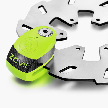 Zabezpieczenie Disc Lock z Alarmem ZOVII ZD10 - Fluo Green