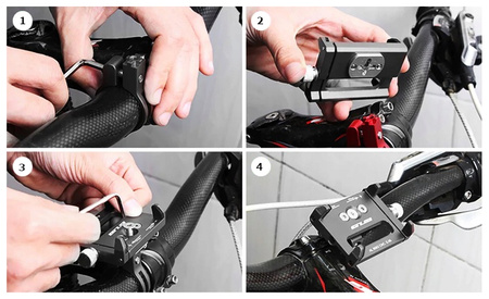 Uchwyt na telefon GUB G85 do Xiaomi M365 / M365 PRO / PRO 2 / 1S / Essential - Szary