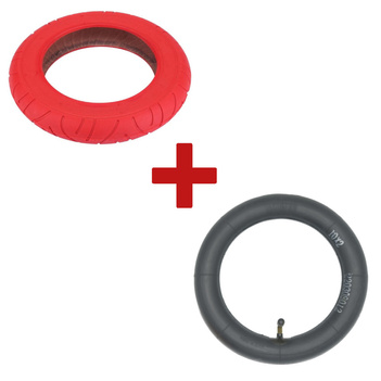 ZESTAW CZERWONA opona WANDA V2 10x2” + dętka z wentylem zakrzywionym 90°/90° do Xiaomi M365/PRO/PRO2/1S/Essential/Mi3