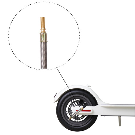 Uniwersalne przedłużenie wentyla w oplocie do hulajnóg Xiaomi / Ninebot / Motus