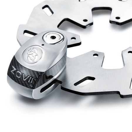 Zabezpieczenie Disc Lock z Alarmem ZOVII ZD6 - Brushed Metal
