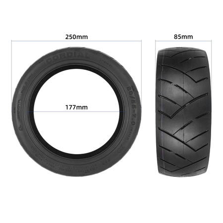 Opona 80/55-7 (10.5x3.0) bezdętkowa z żelem do Ninebot P65D / Navee N65i