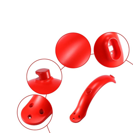 ZESTAW Błotnik tylny  + Duży Wspornik tylnego błotnika do Xiaomi M187 / M365 / M365 PRO  – CZERWONE