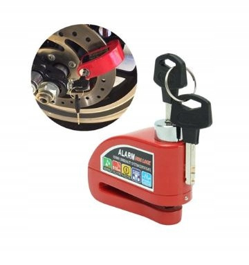 Blokada DISK LOCK Tarczy Hamulcowej Alarm do Xiaomi M365 / PRO / PRO 2 - Czerwony