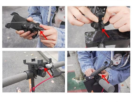 Uchwyt na telefon do Xiaomi M365 / PRO / PRO 2 / 1S / Essential / Mi 3 - Czarny