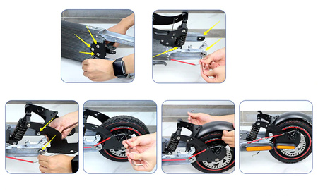 Tylne Zawieszenie Amortyzator V3 ULIP + kierunkowskazy do Xiaomi PRO 4