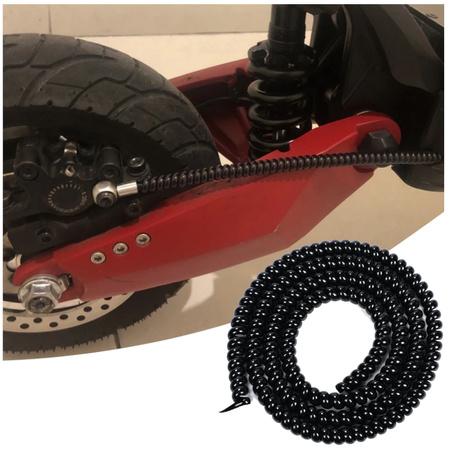 Spiralna Osłona Kabli do Hulajnogi Elektrycznej - Czarny Połysk