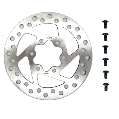 Tarcza hamulcowa 120mm 6 otworów do Techlife X6 / Blaupunkt ESC808 / Motus Scooty 8.5 / Joyor S-8S / Joyor S-10S / Joyor S-5S / Kaabo Mantis 8