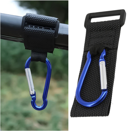 Uchwyt, zaczep, karabińczyk na kierownice hulajnogi - Ciemny Niebieski