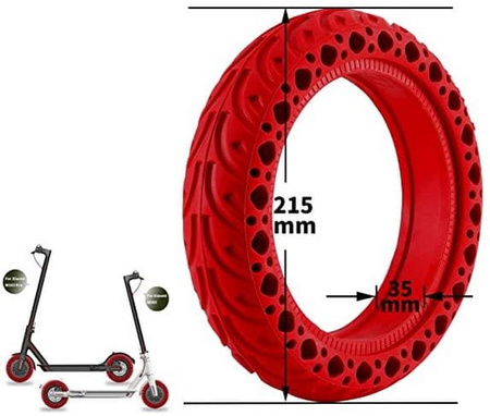 Opona półpełna 8.5x2" do Xiaomi M365 / PRO / PRO 2 / 1S / Essential - CZERWONY