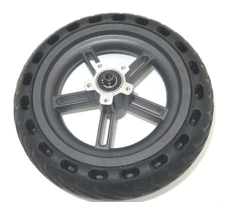 Szare koło tylne z osią i pełną oponą do Xiaomi  M365 / 1S / Essential / Mi 3