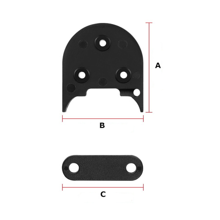 Zestaw podkładek dzielonych do konwersji na 10" do Xiaomi M365 / PRO / PRO 2 / 1S / Essential - kolor CZARNY