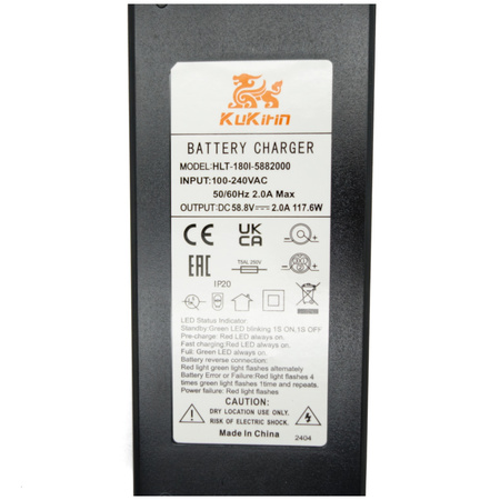 Ładowarka 58,8V 2A do Hulajnogi Kukirin G3 PRO