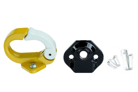 Zamykany metalowy hak na zakupy do Xiaomi M365 / PRO / PRO 2 / 1S / Essential - ŻÓŁTY+BIAŁY