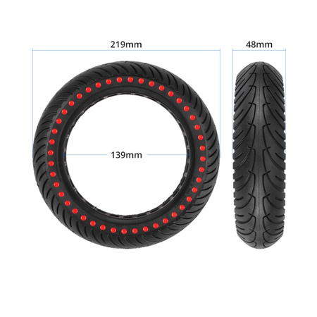 Opona półpełna 8.5x2" RED DOT do Xiaomi M365/PRO/1S/PRO2/Essential/Mi3