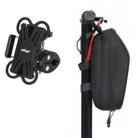 Zestaw Wodoodporna torba sakwa + Uniwersalny uchwyt na telefon do hulajnogi elektrycznej