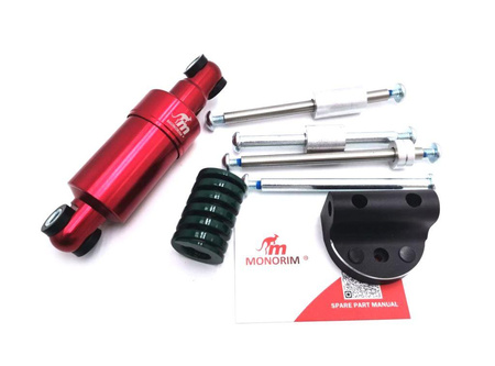 MONORIM DMR drugi amortyzator do zawieszenia Monorim MR1-BR do Xiaomi M365 / M365 PRO / PRO 2 / 1S / Essential - kolor CZERWONY