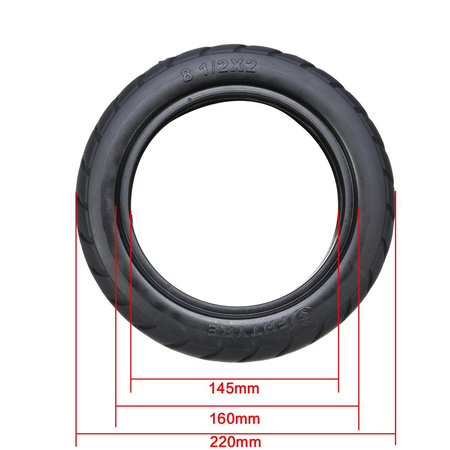 Opona pełna bezdętkowa 8.5x2" do Xiaomi M365 / PRO / PRO 2 / 1S / Essential / Mi 3