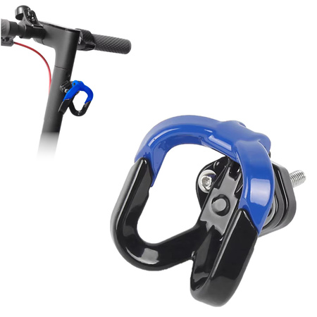 Zamykany hak zaczep CZARNY+NIEBIESKI na torbę do kierownicy do Xiaomi M365 / PRO / PRO 2 / Mi 3 / 1S / Essential