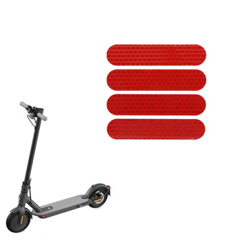 4x Naklejka odblaksowa CZERWONA do Xiaomi M365 / PRO / PRO 2 / Ninebot Max G30 / Motus Scooty 10